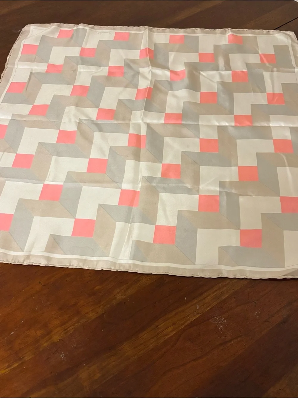Vintage Burmel Silk Hand Rolled Square  Scarf Made In Italy
